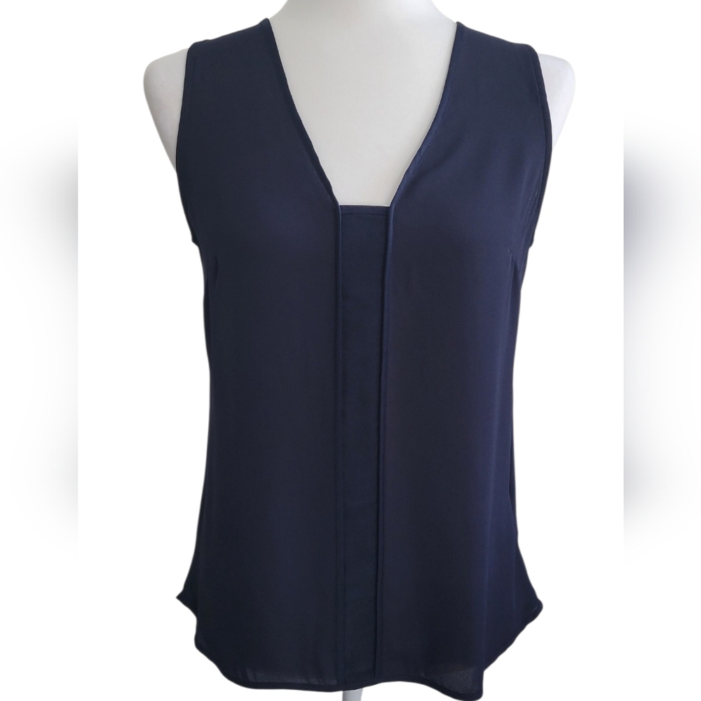 Banana Republic Navy Sleeveless Blouse, Classic, Office, Minimalist, Women's XS